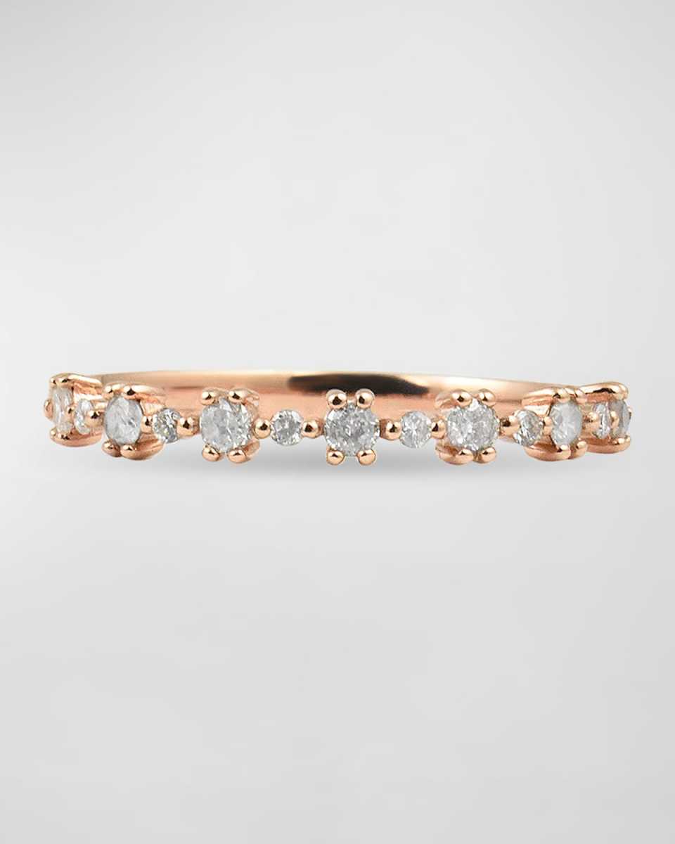 14K Rose Gold Diamond Flowerette Ring