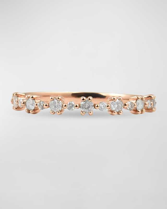14K Rose Gold Diamond Flowerette Ring