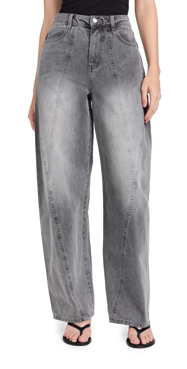 AFRM Archer Seamed Barrel Jeans Smoke Grey Wash