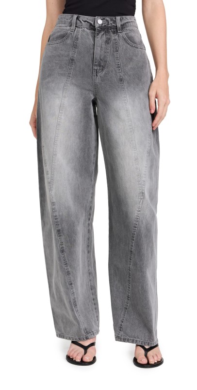 AFRM Archer Seamed Barrel Jeans Smoke Grey Wash