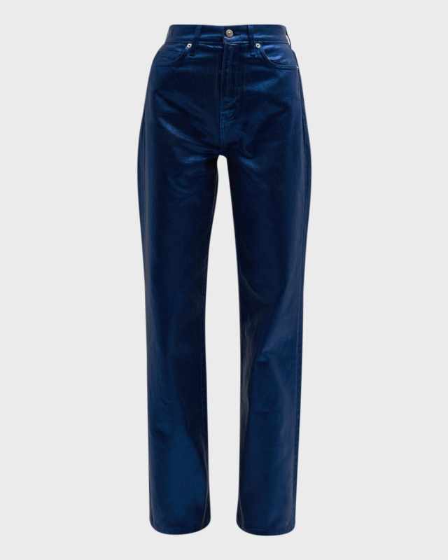 Dylan High Rise Straight-Leg Coated Jeans