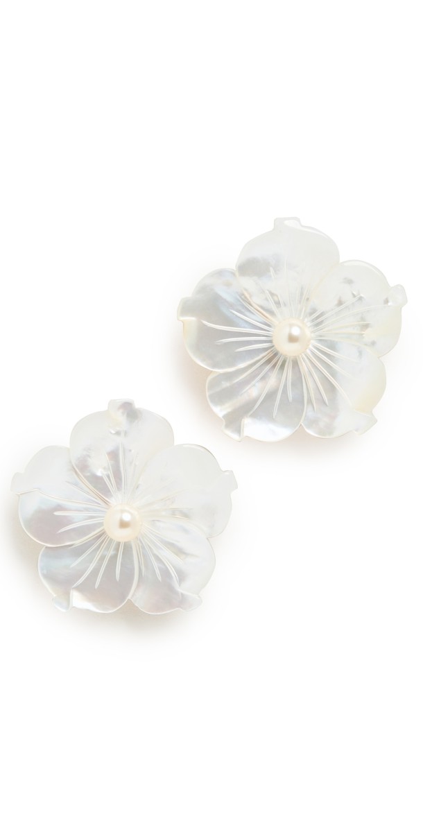 Jennifer Behr Zia Earrings Mother of Pearl