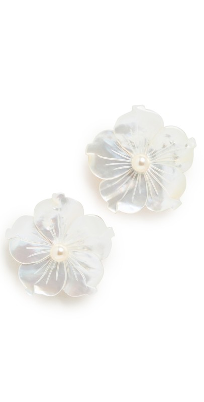 Jennifer Behr Zia Earrings Mother of Pearl