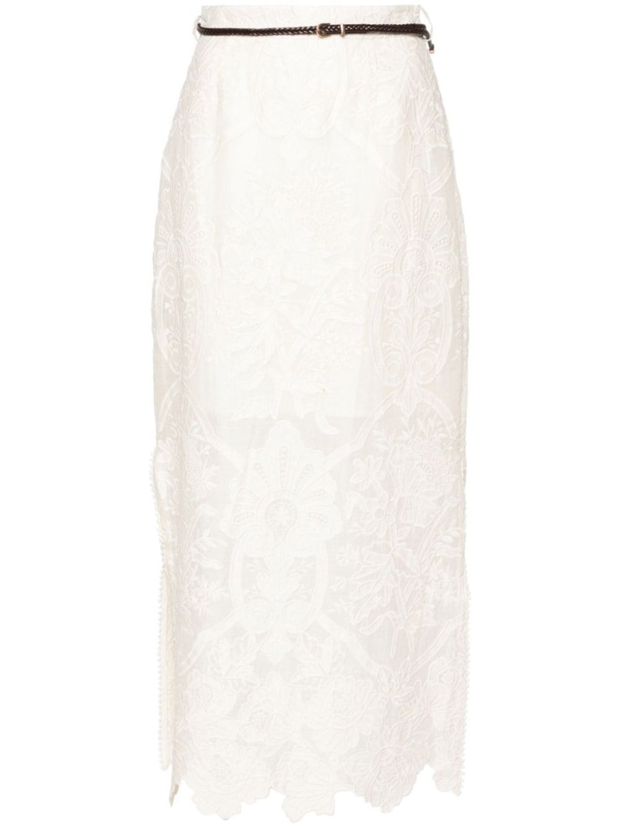 Ottie embroidered midi skirt