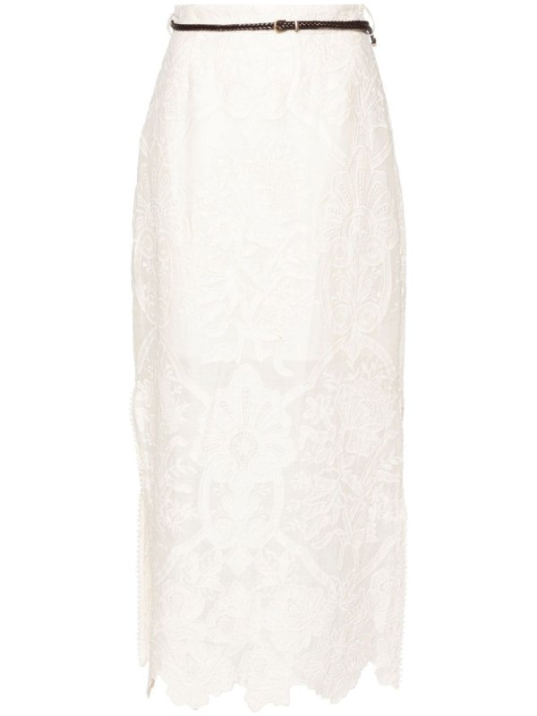 Ottie embroidered midi skirt
