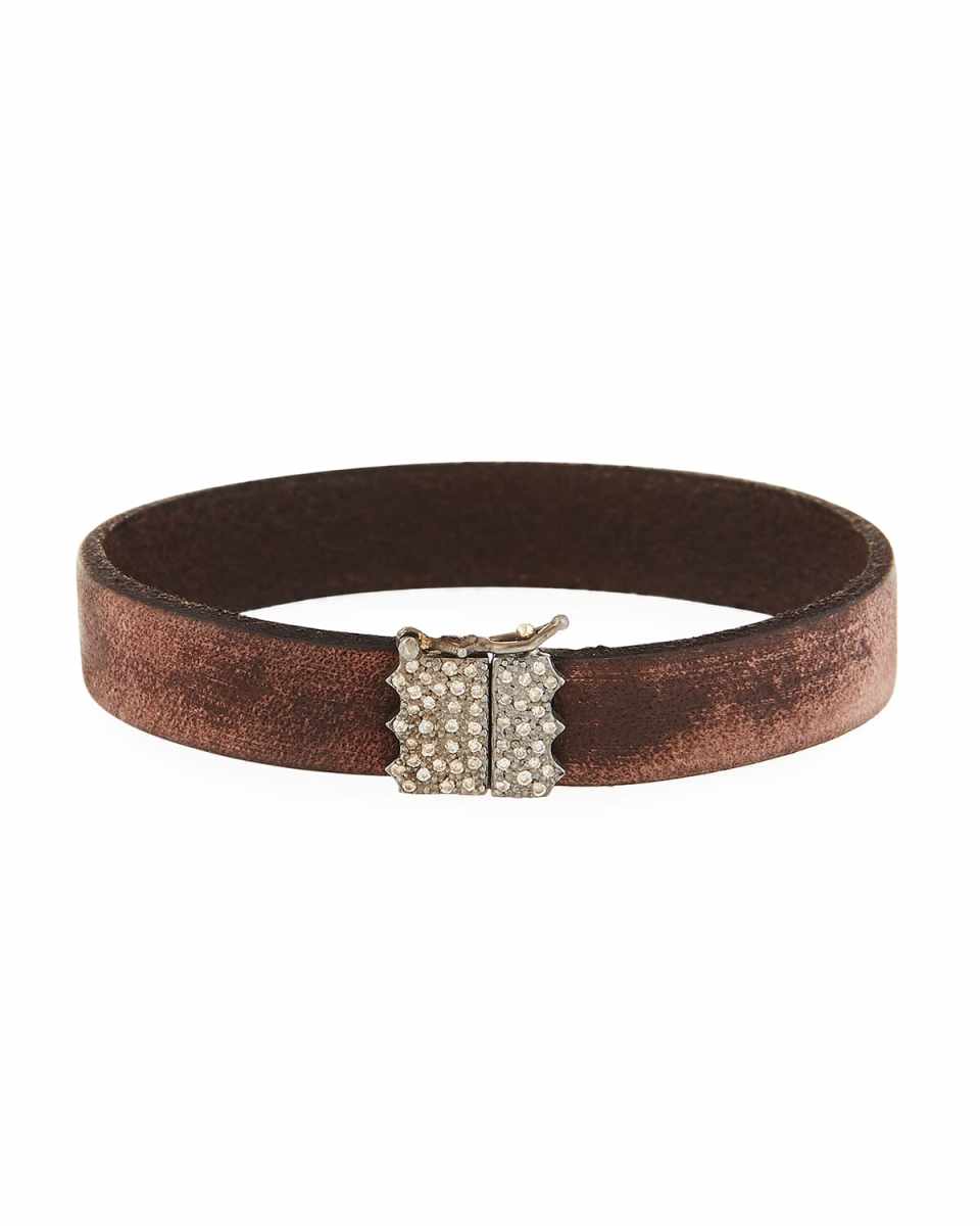 New World Diamond & Leather Bracelet