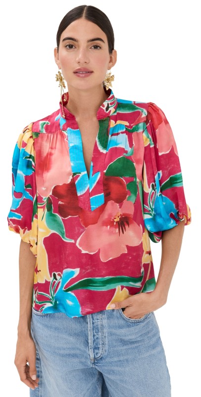 Figue Dani Top Floral Reverie Raspberry Pink