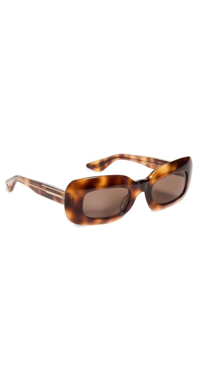 Oliver Peoples Eyewear Oliver Peoples x Khaite 1966C Rectangular Sunglasses Dark Mahogany