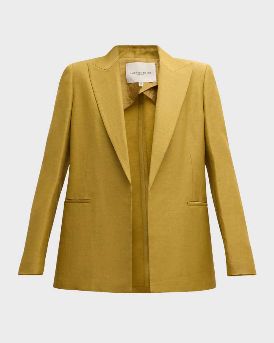 Open-Front Peak-Lapel Blazer