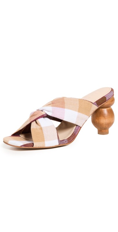Shekudo Afriyie Mules Beige/White/Maroon/Brown