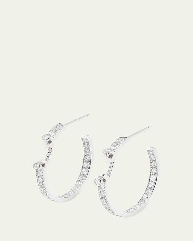 18K Eternity Tuxedo Mood Hoop Earrings