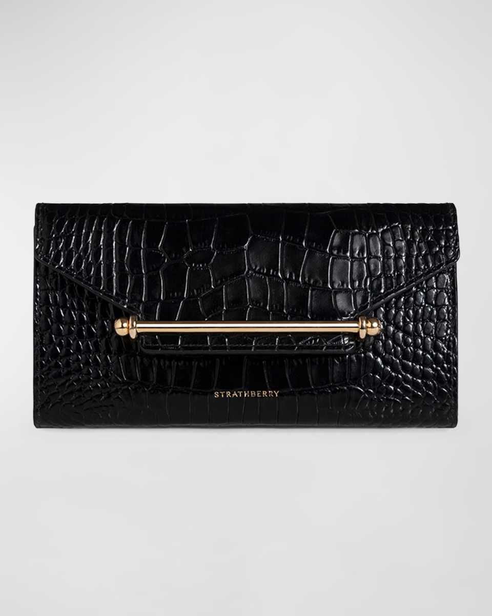 Multrees Croc-Embossed Wallet on Chain