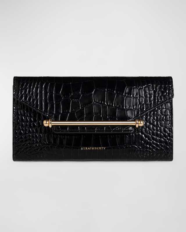 Multrees Croc-Embossed Wallet on Chain