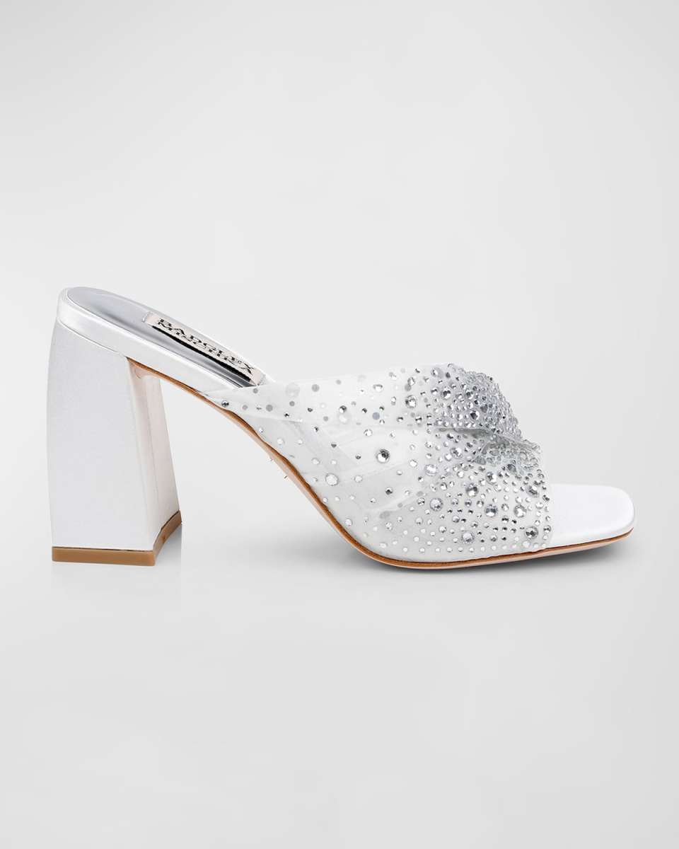 Camelia Crystal Mesh Mule Sandals