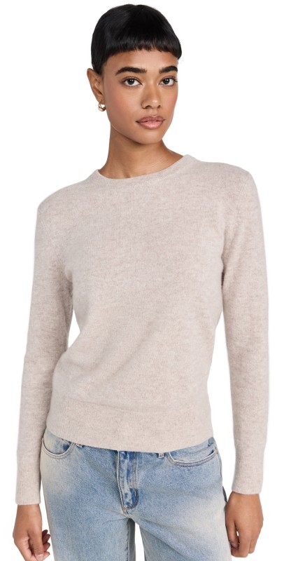 White + Warren Cashmere Core Crew Neck Pullover Grey Heather