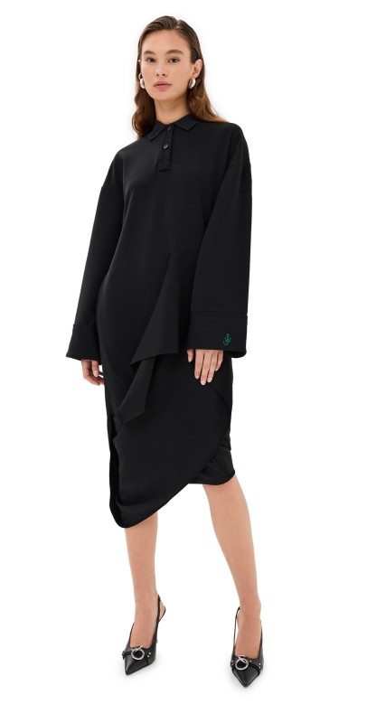 JW Anderson Sculptural Polo Dress Black
