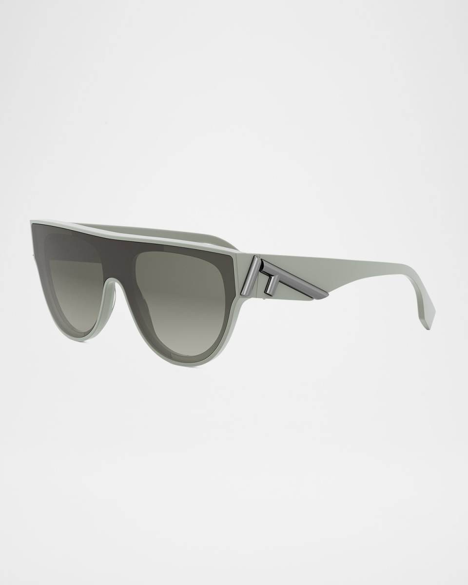 Logo Acetate & Nylon Shield Sunglasses