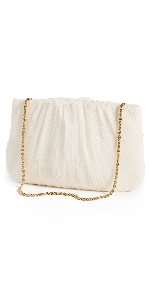 Loeffler Randall Brit Flat Pleated Pouch Pearl