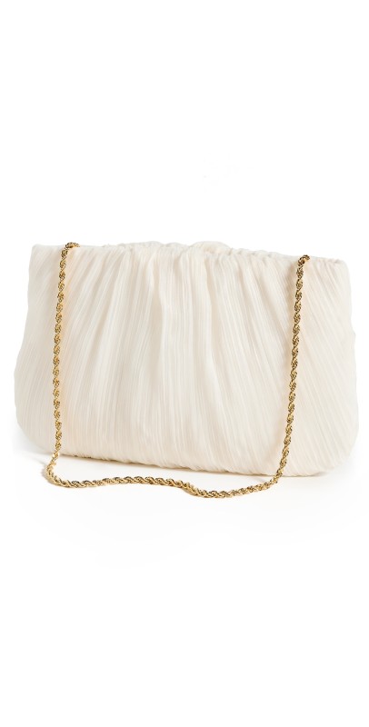 Loeffler Randall Brit Flat Pleated Pouch Pearl