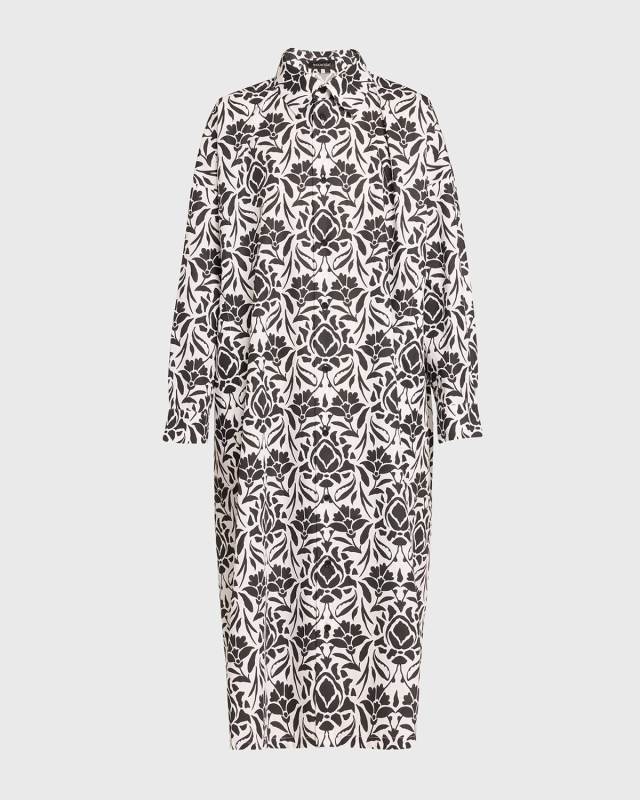 Printed Wide A-line Shirtdress