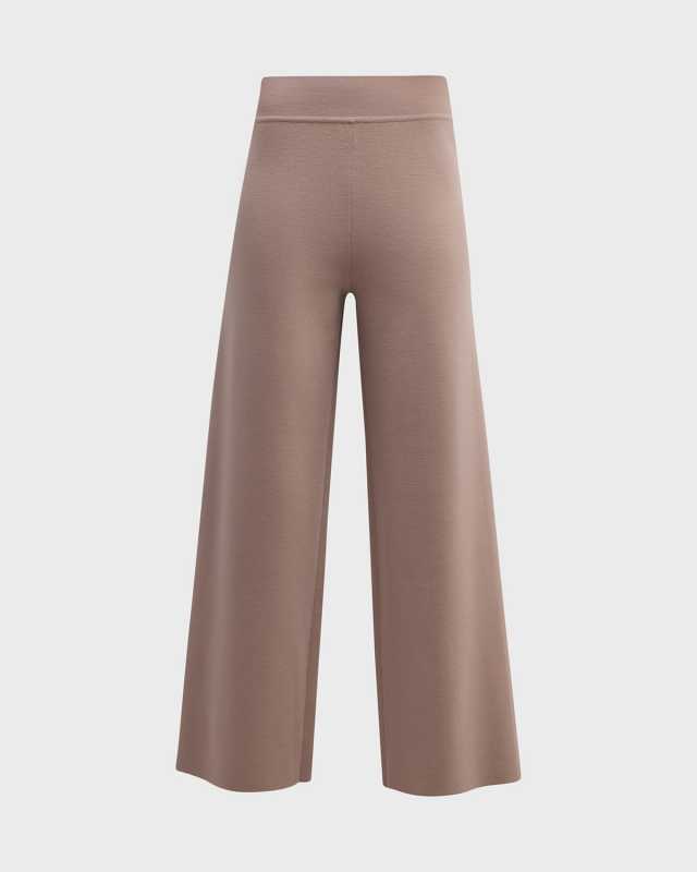 Cashmere Cropped Straight-Leg Pants