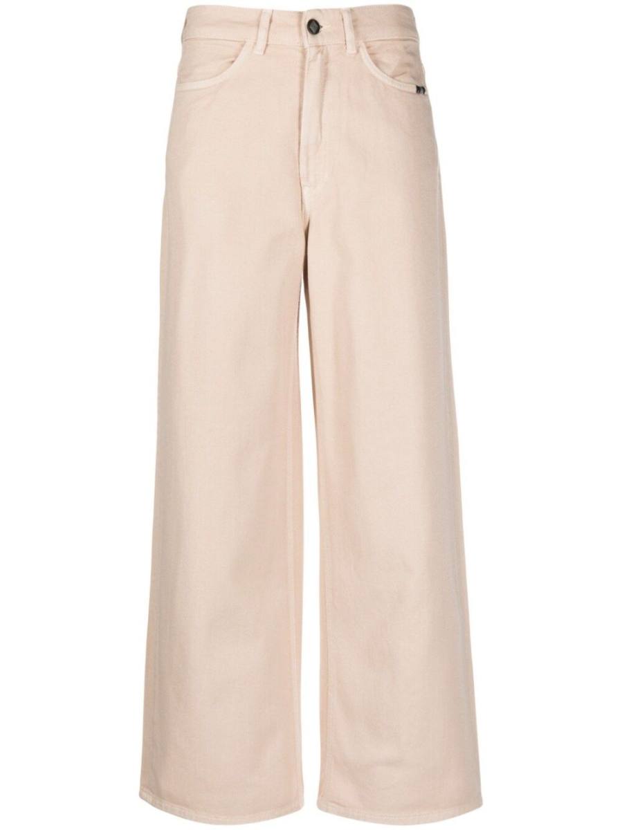 wide-leg high-waisted jeans