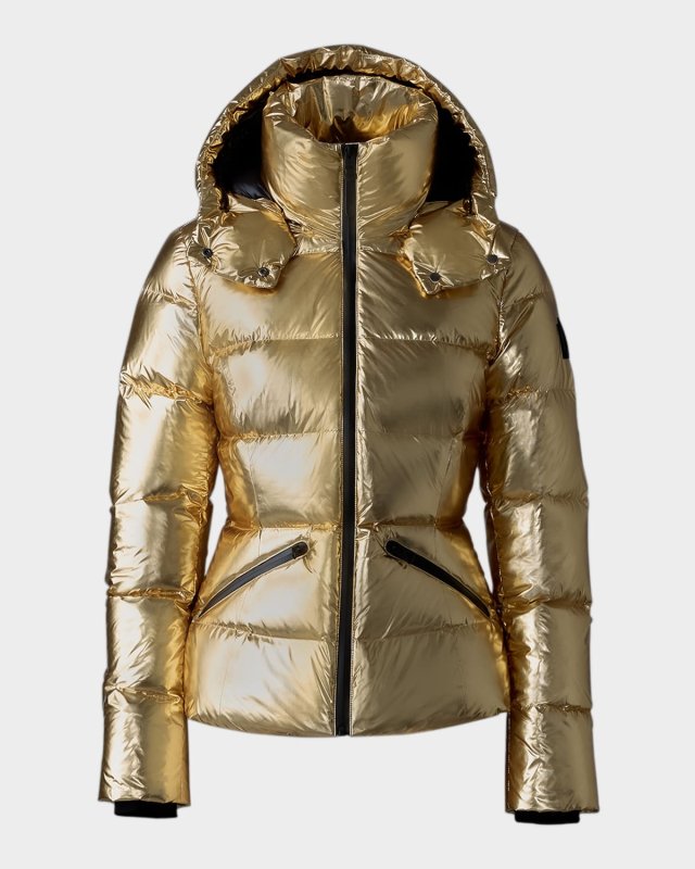Madalyn Metallic Down Puffer Jacket with Hood