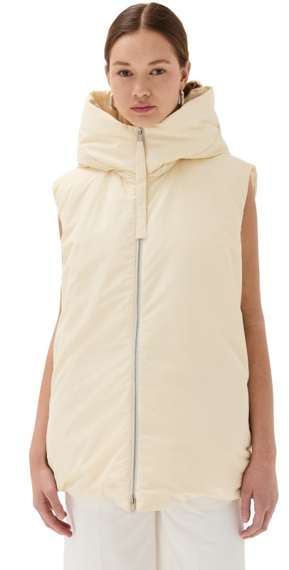 Jil Sander Hooded Gilet Vest Light Beige
