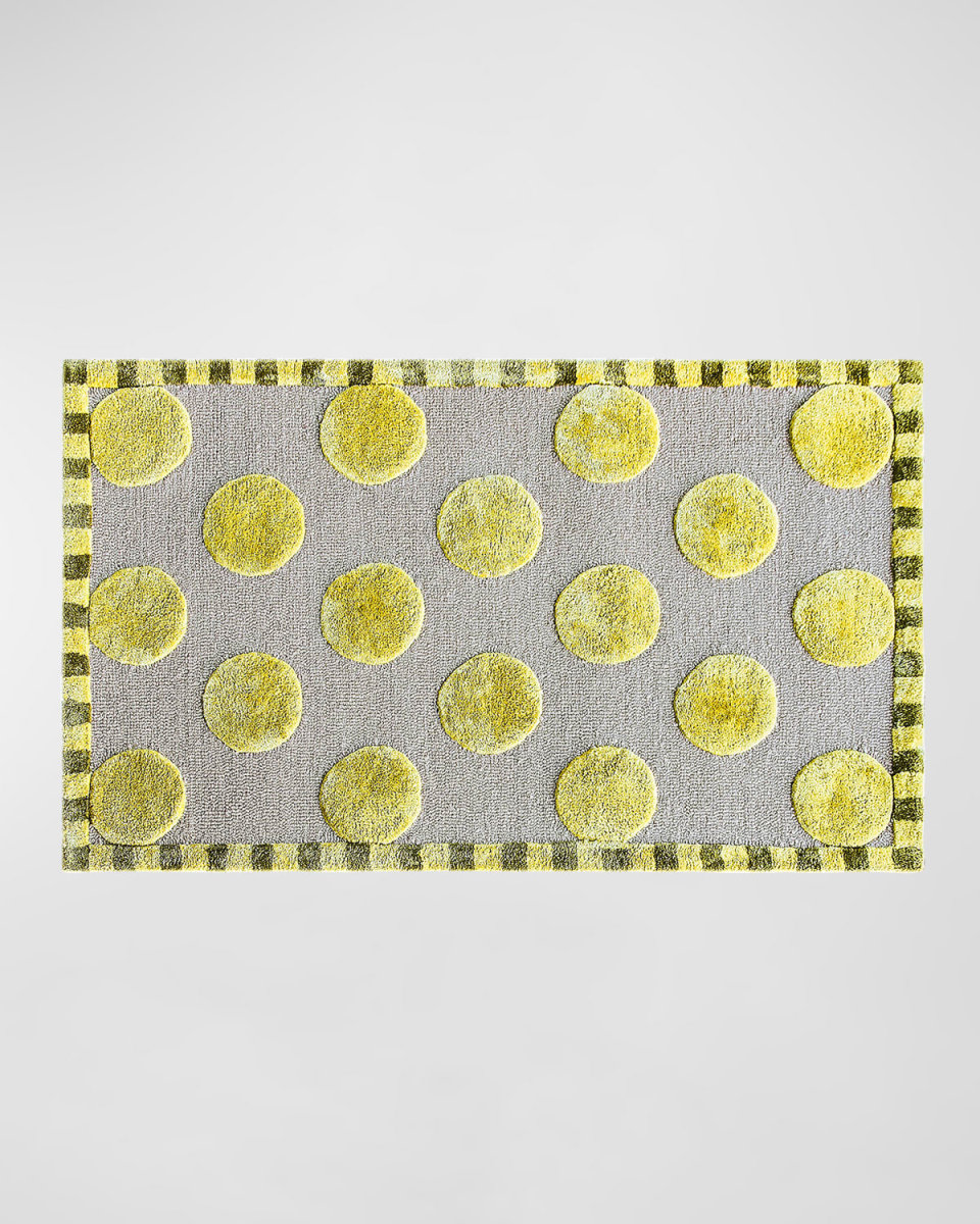 Macro Dot Chartreuse Rug, 2' x 4'