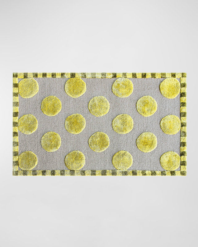 Macro Dot Chartreuse Rug, 2' x 4'