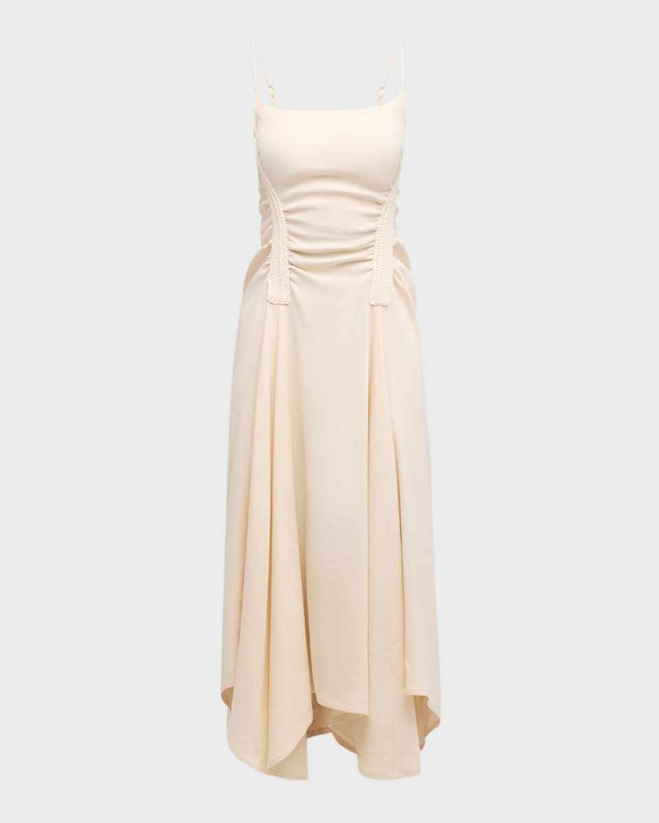 Silvia Spaghetti Strap A-Line Midi Dress