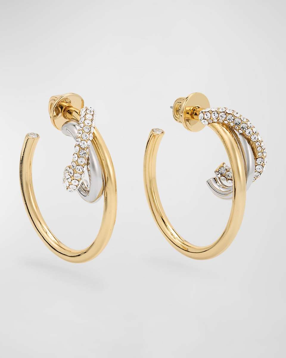 Blythe Two-Tone Crystal Hoop Earrings