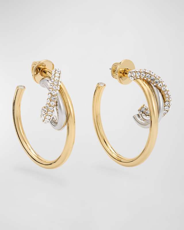 Blythe Two-Tone Crystal Hoop Earrings