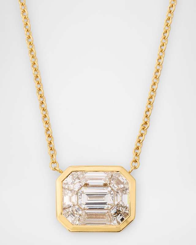 18K Yellow Gold Mixed Diamond Necklace