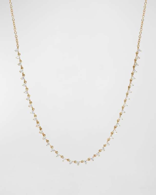 14K Gold 3-Prong Diamond Segment Necklace
