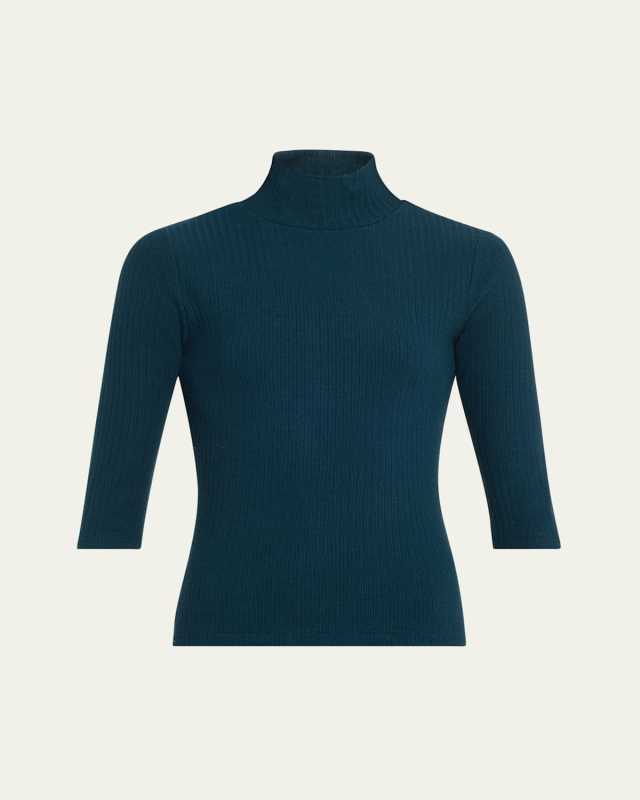 Ribbed Turtleneck Top