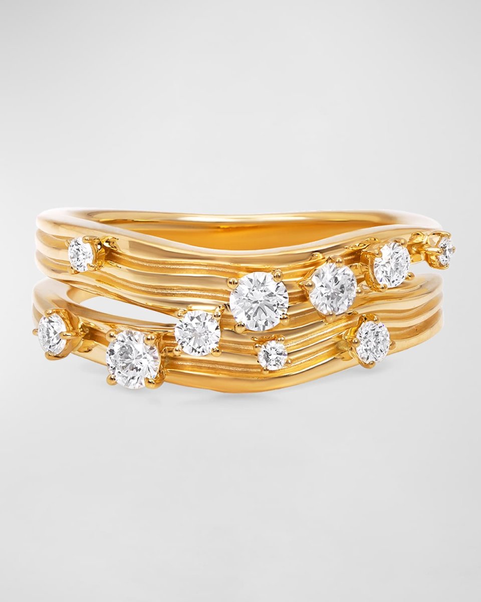 18K Bahia Yellow Gold Ring with VS/GH Diamonds