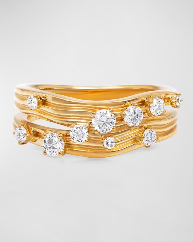 18K Bahia Yellow Gold Ring with VS/GH Diamonds