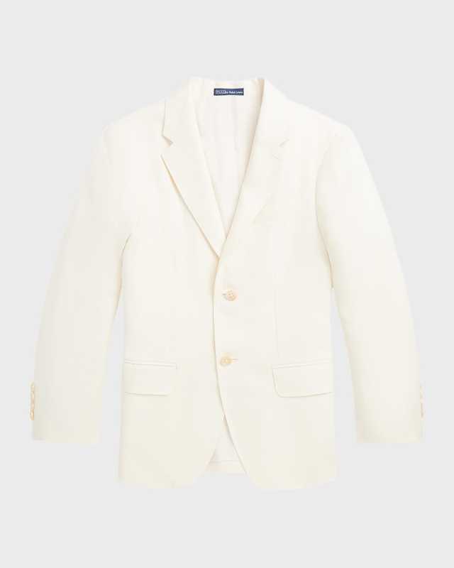 Boy's Solid Linen Tailored Sport Coat, Size 8-16