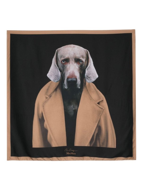 dog-print silk scarf