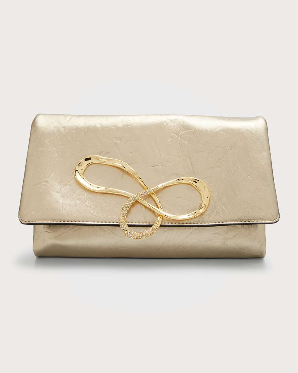 Pave Pillow Leather Clutch Bag