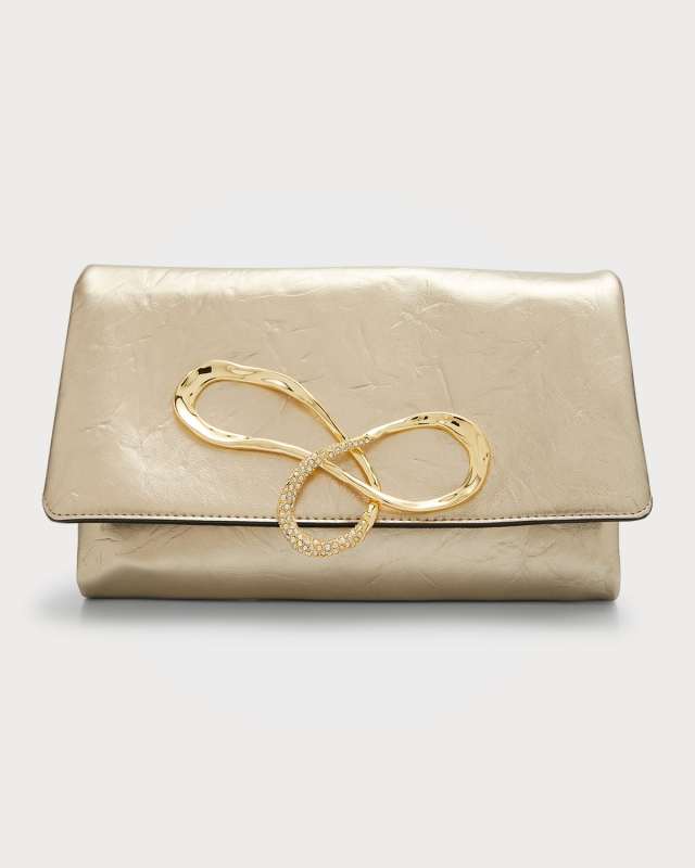 Pave Pillow Leather Clutch Bag