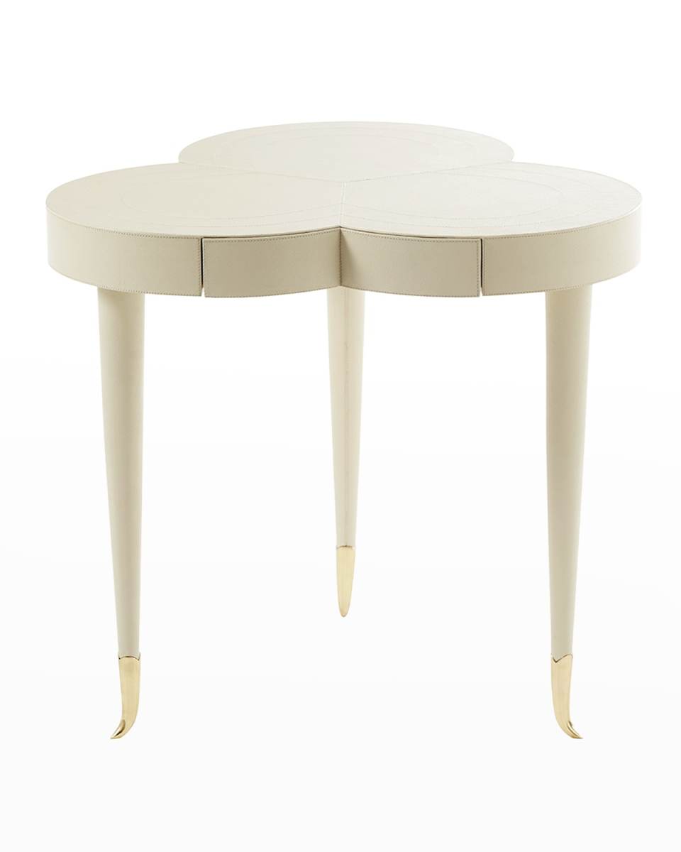 Flow Trefoil Leather Clad Table