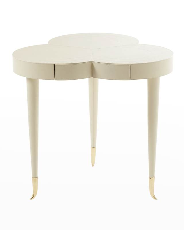 Flow Trefoil Leather Clad Table