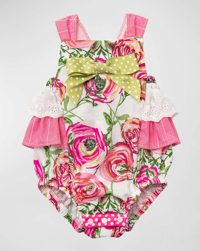 Girl's Blooming Aisle Sunsuit, Size Newborn-24