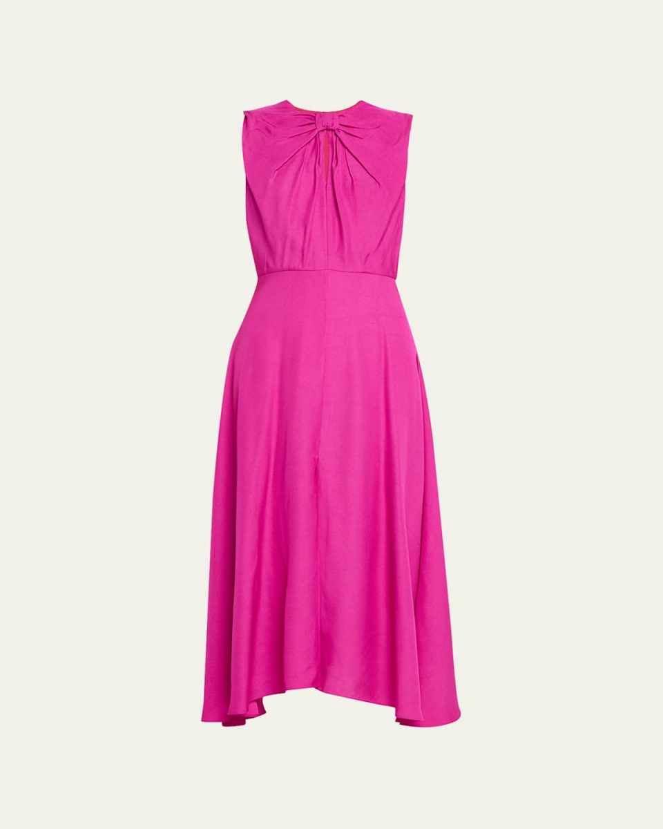 Marla Sleeveless Bow Midi A-line Dress