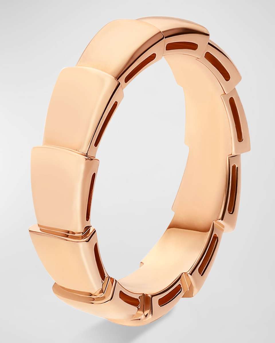 Serpenti Viper Wedding Band Ring in 18k Rose Gold, EU 50 / US 6.25