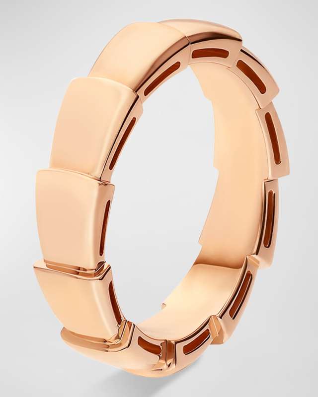 Serpenti Viper Wedding Band Ring in 18k Rose Gold, EU 50 / US 6.25