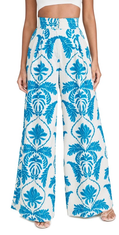 Andres Otalora Chavitos Pants Ivory/Cerulean Orchid