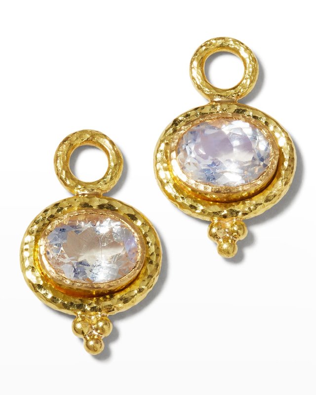 19k Moonstone Earring Pendants